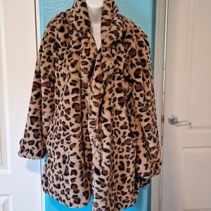 Love Tree Leopard Animal Print Coat Sz S NWTS